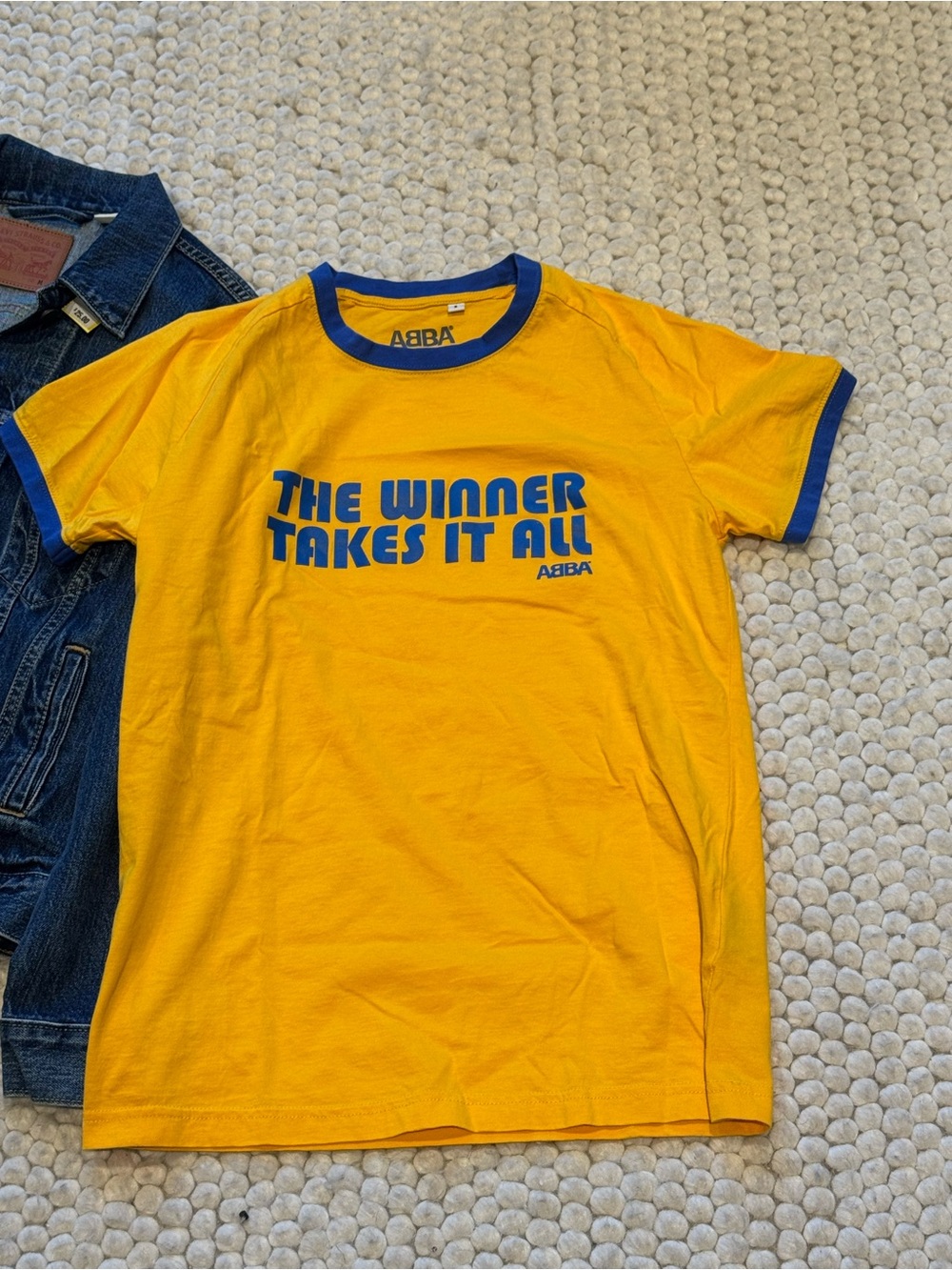 Women’s Retro look ABBA  'The Winner Takes It All' Yellow Tee